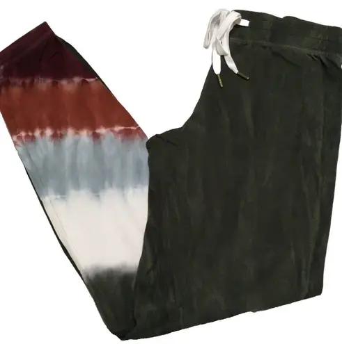 P.J. Salvage Mountain Bound Tie Dye Lounge Jogger Pants Women Olive Small NWT