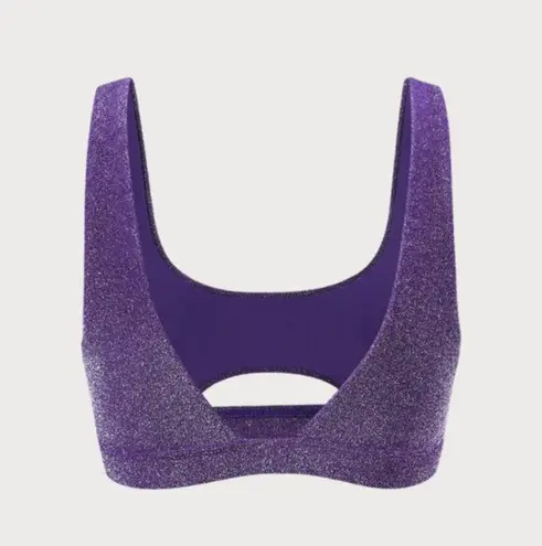 BERLOOK Purple Lurex Cut Out Bikini Top ONLY 65 Size L