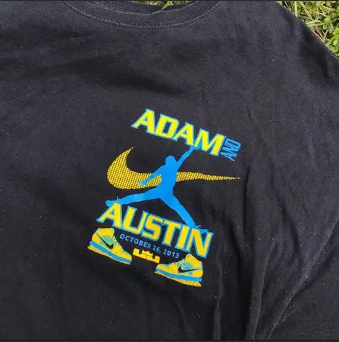 Nike BLACK BLUE AND YELLOW  AIR JORDAN GRAPHIC TEE