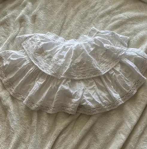 American Eagle White Mini Skirt Skort Coquette Pretty Lacy Cute Flower