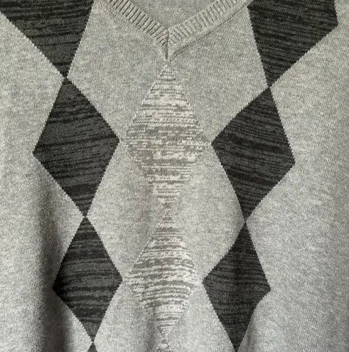 Claiborne men’s XL grey diamond argyle preppy vest Gray