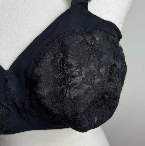 Vintage 80’s Sheer Black Lace Bra Size 38D Exquisite Form “Big Gals” 1728