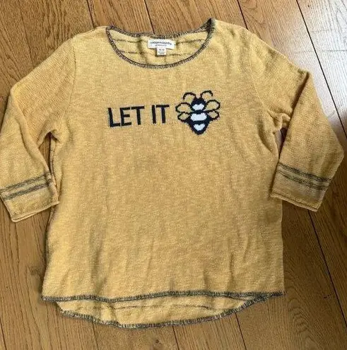 Cotton Country by Parkhurst Butter Yellow Let it Bee Sweater SZ M Country Casual Size M
