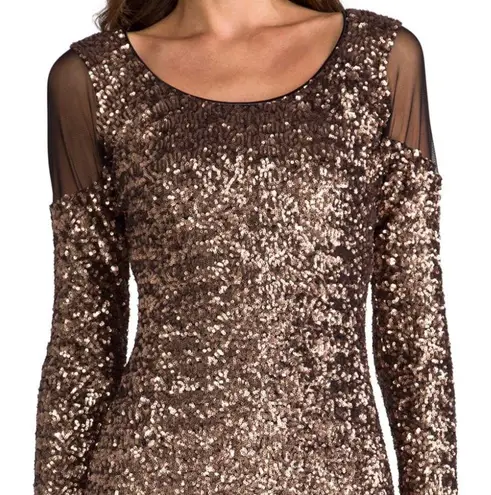 Dress the Population new ᪥ Sequin Body Con Cocktail Mini Dress ᪥ Mesh Panels XS