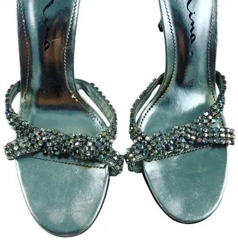 Nina Shoes 9M Nina Jewel Peep Toe 3” Kitten Heels