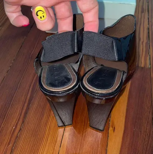 marni black patent leather stump wedge Gaga shoe size 8