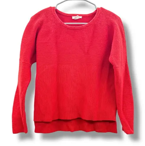Helmut Lang Chunky Knit Sweater Women’s Size XS Red High Low Hem Pullover