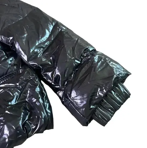 Duvetica Black Patent Real Down Coat Jacket Snap