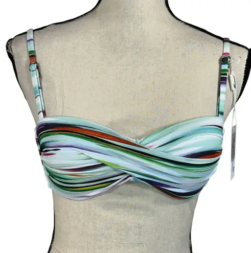 Mermaid Swimwear Small Bikini Swim Top Adjustable Straps Tie Back Padded New Blue