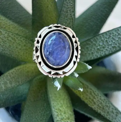 NEW Natural Blue Tanzanite 925 Sterling Silver Oval Ring Size 7