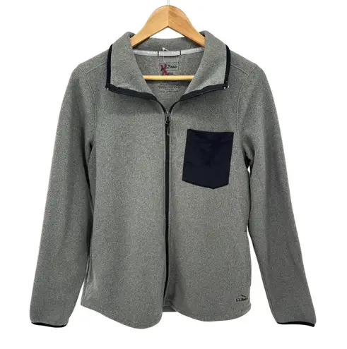 LL Bean Women's Gray Fleece Full Zip Jacket Pocket Size Small Regular