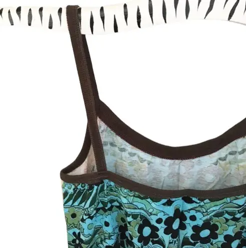 new skinny minnie 𑁍 Mixed Floral Print Mini Sun Dress 𑁍 Blue + Black 𑁍 Large