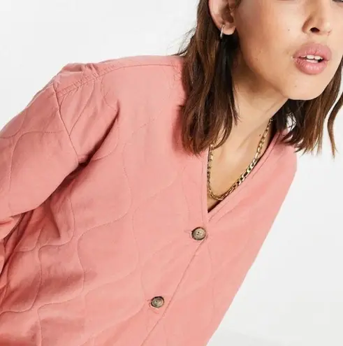 Topshop NWT  washed quilted ovoid jacket in pink