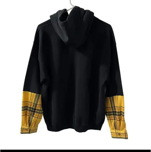 Handmade Chiefs unique Red Arrowhead Sweatshirt with yellow flannel L