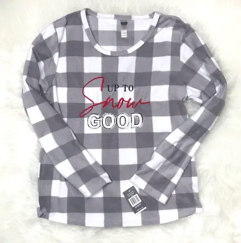 PJ Couture -Gray & White Buffalo Plaid PJ’s-“Up to Snow Good”-NWT-Med.