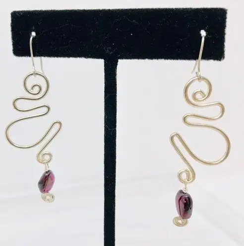 Amethyst Sterling earrings with stones, 4.9g