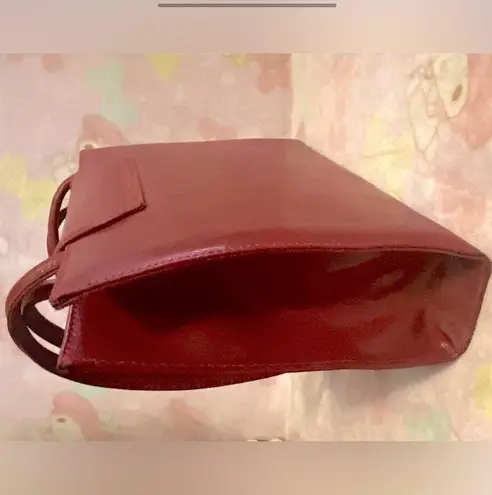 Vera Pelle Silvia T Tucci Designer vintage burgundy red Italian leather bag