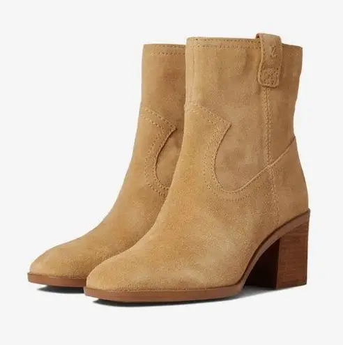 Suede Leather Sand Western Livie Bootie Tan Size 7.5