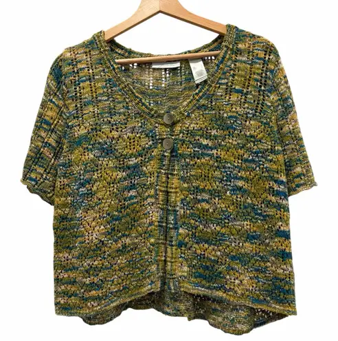 JH Collectibles Grunge Green Forest Fairy Gobblin Cropped Crochet Cardigan Large