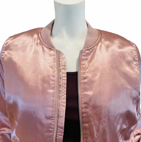 Forever 21 Pink Satin Bomber Jacket