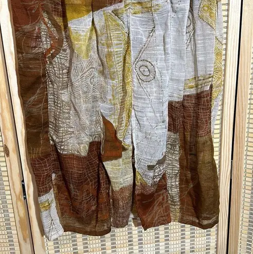 Terracotta Vintage 1990s Y2K Color Pattern Block Bohemian Maxi Skirt Small Brown