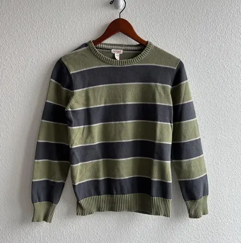 Cat and jack Vintage Green and Grey Striped Sweater