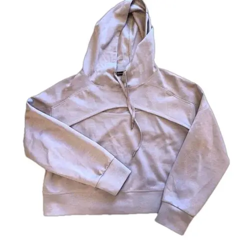 ELFSHE Women's Cutout Cropped Hoodie Purple Size L