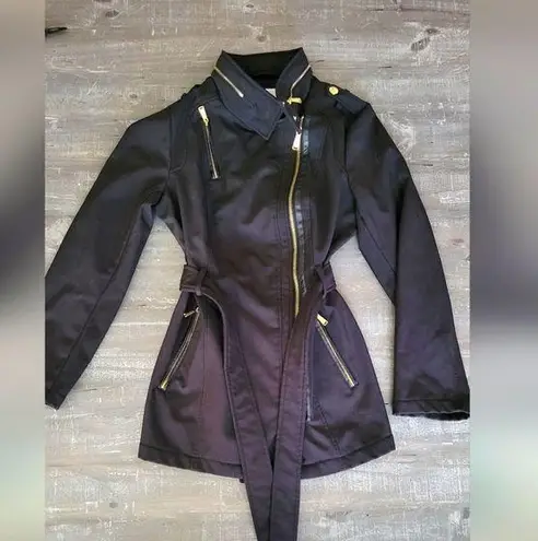 Michales Kors Asymmetrical Zipper Coat Size M Black Size M