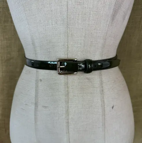 Green Patent Leather Skinny Dress Belt S/M 30