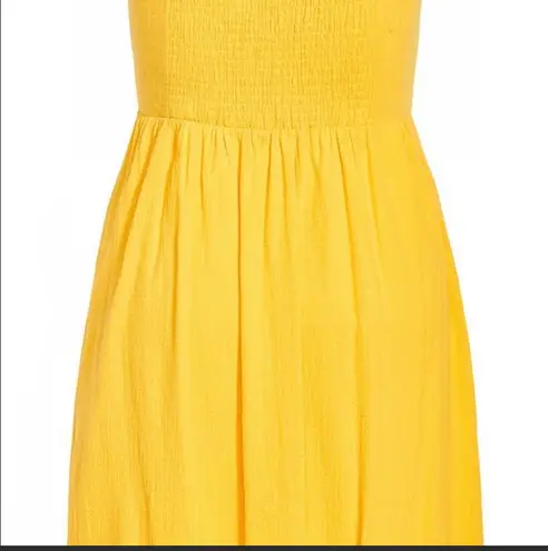 City Chic Yellow Sleeveless Scallop Button MIDI Dress Plus Size XSmall NWT