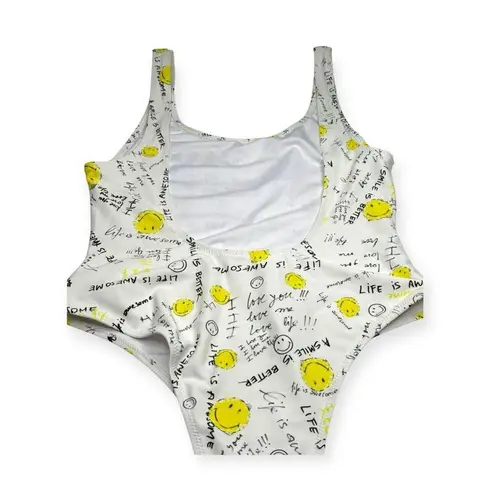 Desigual new x Smiley® ☻︎ One Piece Smiley Graffiti Swimsuit ☻ White ☻︎ Small