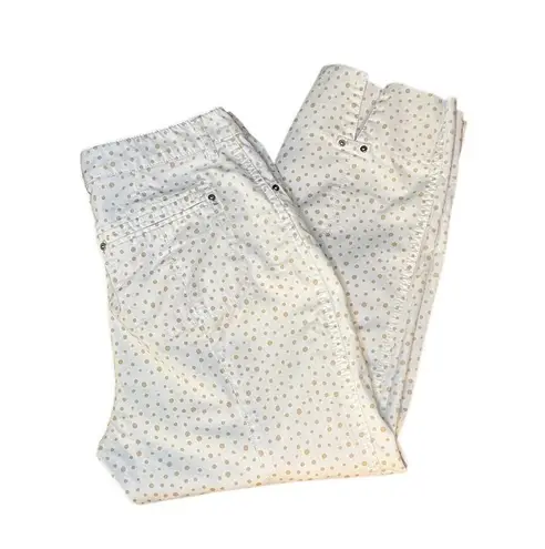 PESERICO | White and Tan Polka Dot Cropped Pants Size S (40)