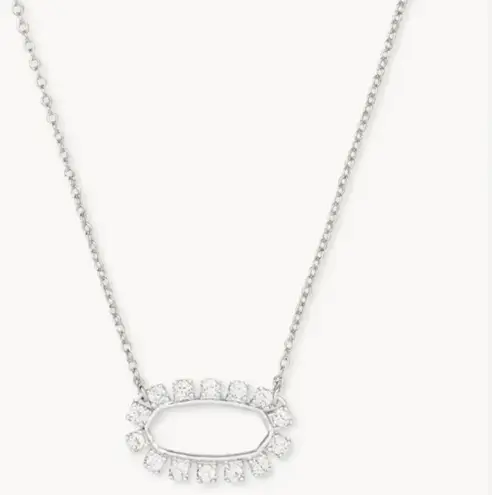 Kendra Scott 
Elisa Open Frame Crystal Pendant Necklace in Silver Tone