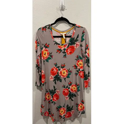 Matilda Jane Grey Floral Long Sleeved Mini Dress