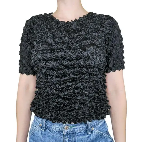 Vintage 90s Black Bubble Popcorn Shirt Size M