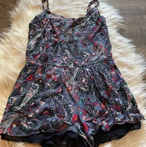 American Eagle  Purple Tank Top Paisley Printed Romper