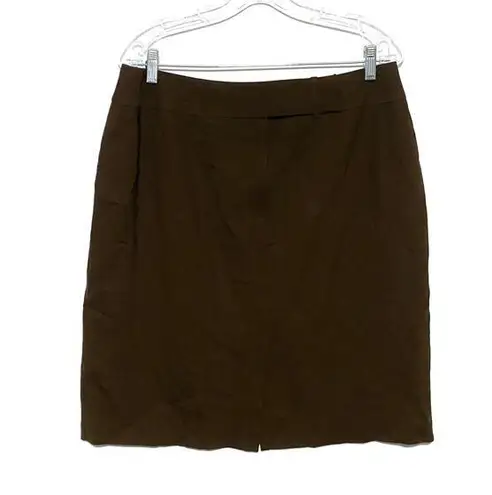 Kate Hill Brown A Line Skirt Woman Plus 14W Wool Spandex Career Office Mature