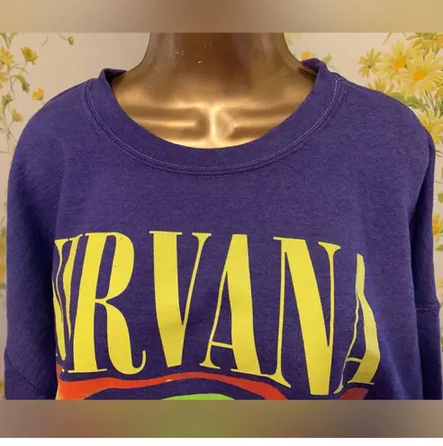 Nirvana NWOT Women's Preppy Smiley Face very oversized Sweatshirt size S/M