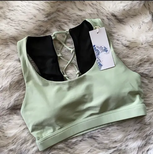 NWT MINT Medium Support Strappy Padded Sportsbra Green