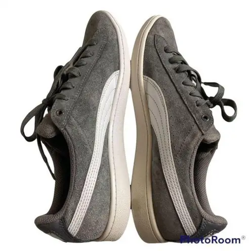 Puma  Women‎ Size 6.5 Ladies Vikky Lace Up Sneakers Suede Shoes Grey