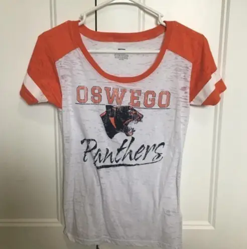 Oswego High School Panthers Camouflage Faded Fitted T