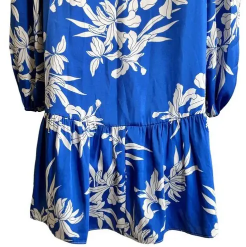 Alexis for Target Blue Floral Print Swing satin Mini dress size S