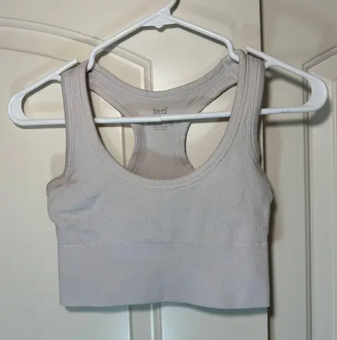 Pro-Fit Seamless Ribbed Tank Top Athletic Racerback Sports Bra Gray Small