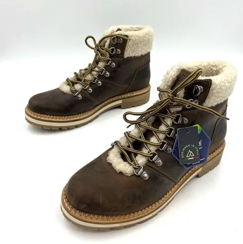 Alpine Design Holly Boots Brown Nubuck Leather Faux Shearling Ankle Booties