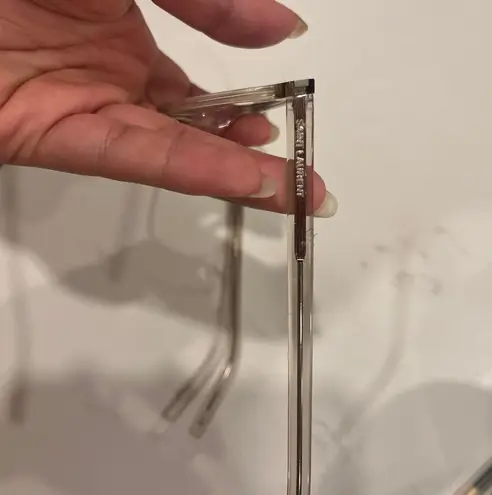 Saint Laurent Beige Clear Frame Glasses