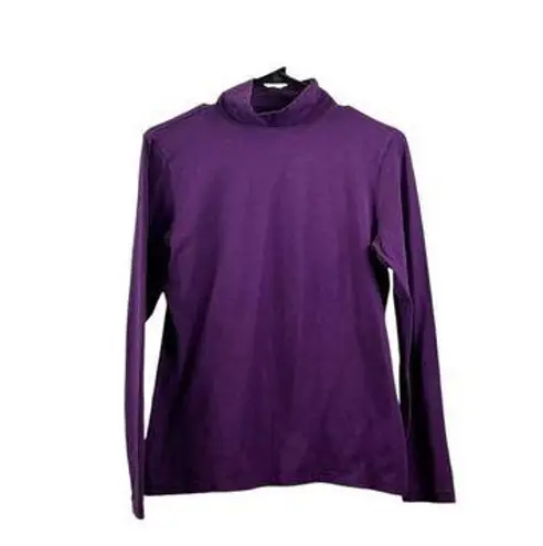 Susan Bristol Women's Purple Long Sleeve Turtle Neck Top