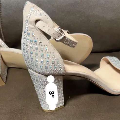 Michael Shannon Glamorous Rhinestone Block Heel Sandals - Sparkly Ankle Strap Heels