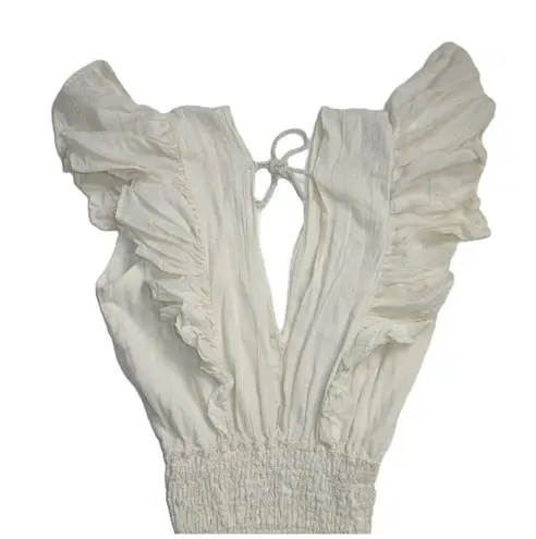 Jen's Pirate Booty NWT Purple Rain Maxi in Natural Ivory V-neck Tiered Dress M