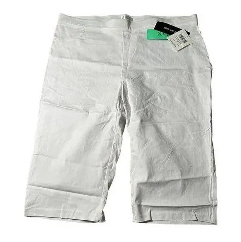 89th + Madison White Linen Blend Capri Pants Casual Summer Bottoms Size 20