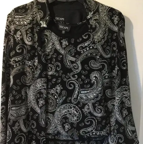 XScape NWT 2-Pc Set Silver glitter sparkle jacket shell